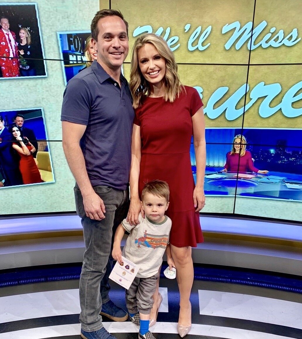 My husband and son with me on my last day at FOX 7.