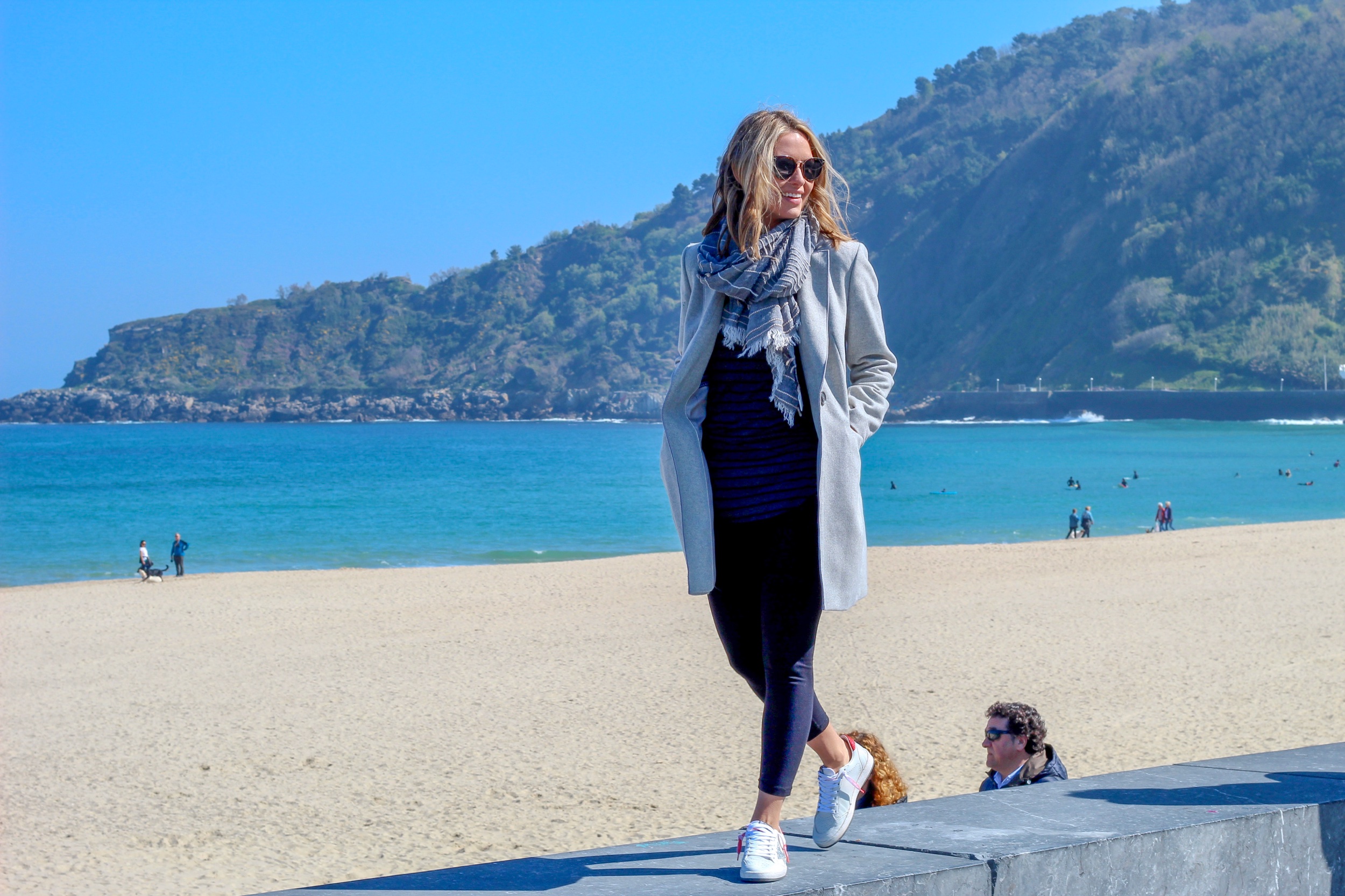 we strolled through town to Playa Zurriola each morning.